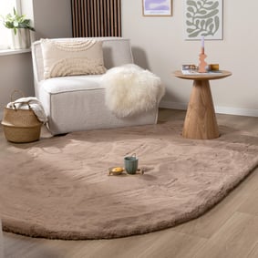 Hochflor Teppich Oval - Comfy Supreme Taupe