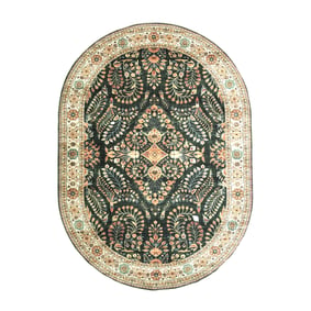 Vintage Gartenteppich Oval - Santo Flora Dunkelgrün - sfeer