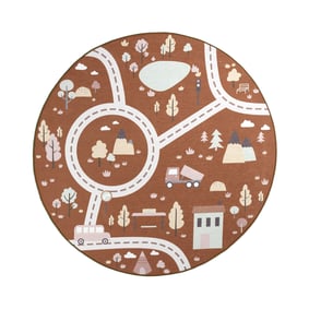 Auto Spielteppich Rund - Rocky Ride Terracotta - sfeer