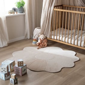 Kinderteppich Rund - Coco Blume Beige