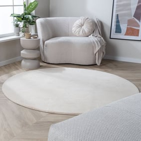 Waschbarer Teppich Rund - Vivid Beige