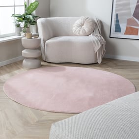 Waschbarer Teppich Rund - Vivid Rosa