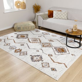 Hochflor Teppich - Blend Aztec Creme Bunt
