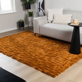3D Teppich Flauschig - Moon Terrakotta