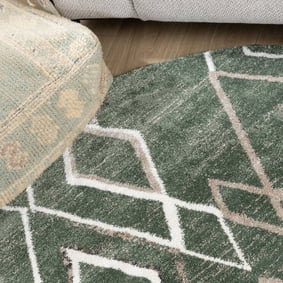 Berberteppich Rund - Blend Diamond Grün - product