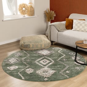 Berberteppich Rund - Blend Aztec Grün
