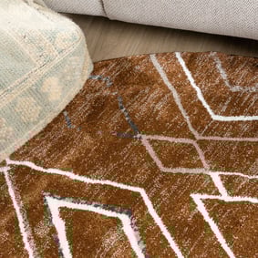 Berberteppich Rund - Blend Diamond Rostbraun - product