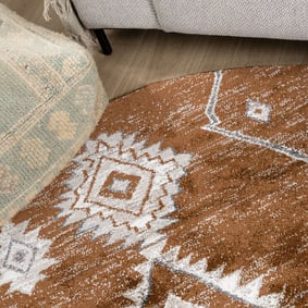 Berberteppich Rund - Blend Aztec Rostbraun - product