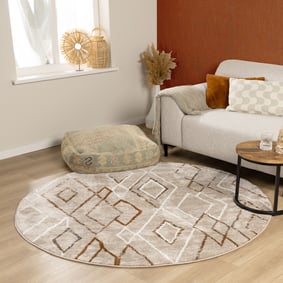 Berberteppich Rund - Blend Diamond Beige