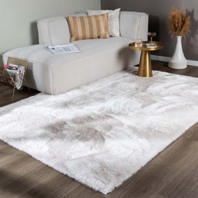 Waschbarer Flauschiger Teppich - Shimmer Creme