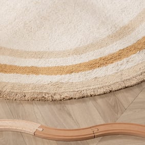 Waschbarer Kinderteppich Oval - Milo Beige - sfeer