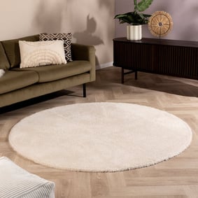 Weicher runder Teppich – Teddy Creme