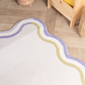 Teppich Organisch - Molly Wavy Weiß Lila - product