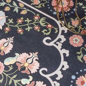 Teppich Vintage Rund - Bibi Medaillon Blau - product