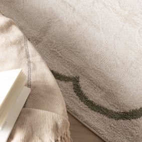 Waschbarer Teppich - Myrre Weiß Grün - product
