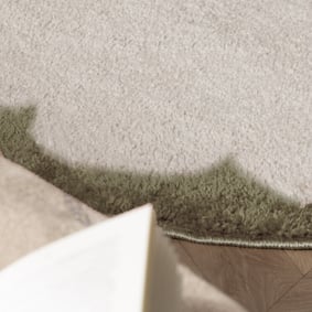 Waschbarer Teppich Rund - Myrre Grün Weiß - product