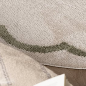 Waschbarer Teppich Rund - Myrre Weiß Grün - product