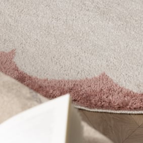 Waschbarer Teppich Rund - Myrre Rosa Weiß - product