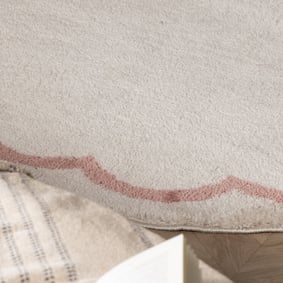 Waschbarer Teppich Rund - Myrre Weiß Rosa - product