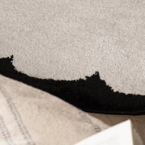 Waschbarer Teppich Rund - Myrre Schwarz Weiß - product