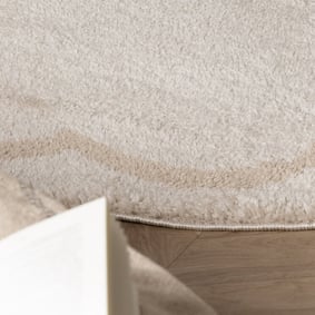 Waschbarer Teppich Rund - Myrre Weiß Beige - product