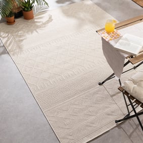 In- & Outdoor Teppich - Dunes Geo Creme