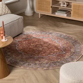 Vintage Teppich Rund - Liva Mandala Terrakotta