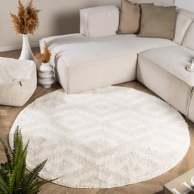 Teppich Skandinavisch Rund - Lova Diamond Creme