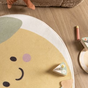 Waschbarer Kinderteppich - Berry Zitrone Gelb - product