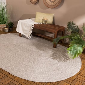 In- & Outdoor Jute Teppich Oval - Bali Beige