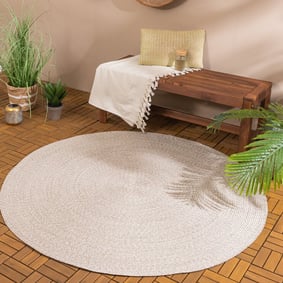 In- & Outdoor Jute Teppich Rund - Bali Beige