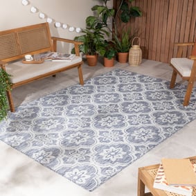 In- & Outdoor Teppich - Rio Flower Blau