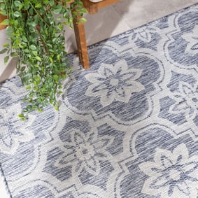 In- & Outdoor Teppich - Rio Flower Blau - product