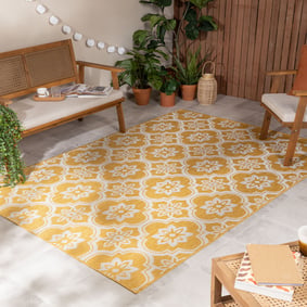In- & Outdoor Teppich - Rio Flower Gelb