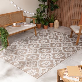 In- & Outdoor Teppich - Rio Flower Beige