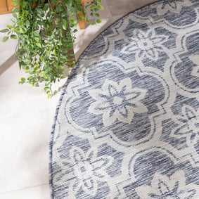In- & Outdoor Teppich Rund - Rio Flower Blau - product