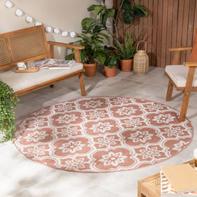 In- & Outdoor Teppich Rund - Rio Flower Rosa