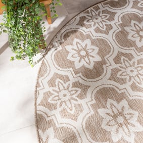 In- & Outdoor Teppich Rund - Rio Flower Beige - product