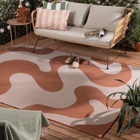 In- & Outdoor Teppich - Summer Swirl Terracotta