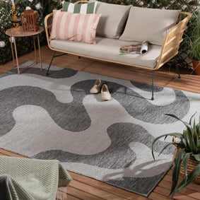 In- & Outdoor Teppich - Summer Swirl Grau