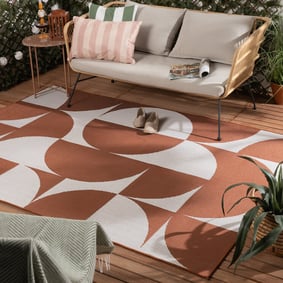 In- & Outdoor Teppich - Summer Shapes Terracotta