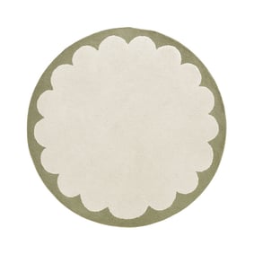 Waschbarer Teppich Rund - Myrre Grün Weiß - product