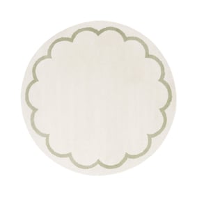 Waschbarer Teppich Rund - Myrre Weiß Grün - product