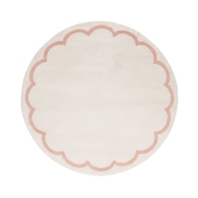 Waschbarer Teppich Rund - Myrre Weiß Rosa - product