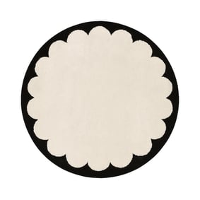 Waschbarer Teppich Rund - Myrre Schwarz Weiß - product