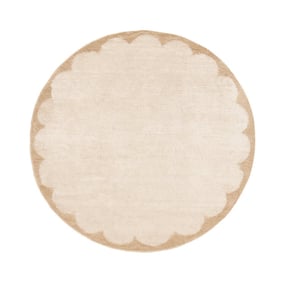 Waschbarer Teppich Rund - Myrre Beige Weiß - product