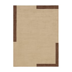 Wollteppich - Valencia Border Beige Braun - product