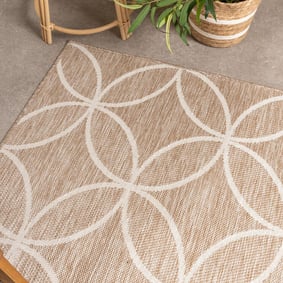 Geometrischer Outdoor Teppich - Faro Ripple Beige - product