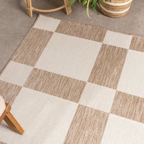 Geometrischer Outdoor Teppich - Faro Blocks Beige - product