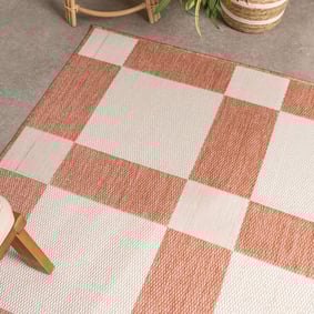 Geometrischer Outdoor Teppich - Faro Blocks Rosa - product